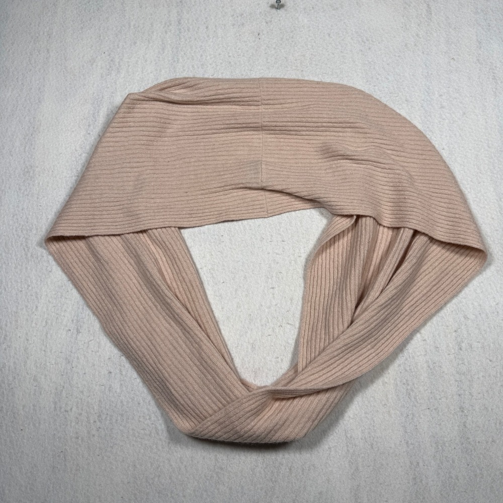 Rachel Rachel Roy Blush Pink Ribbed Knit Infinity Scarf Wool Blend
